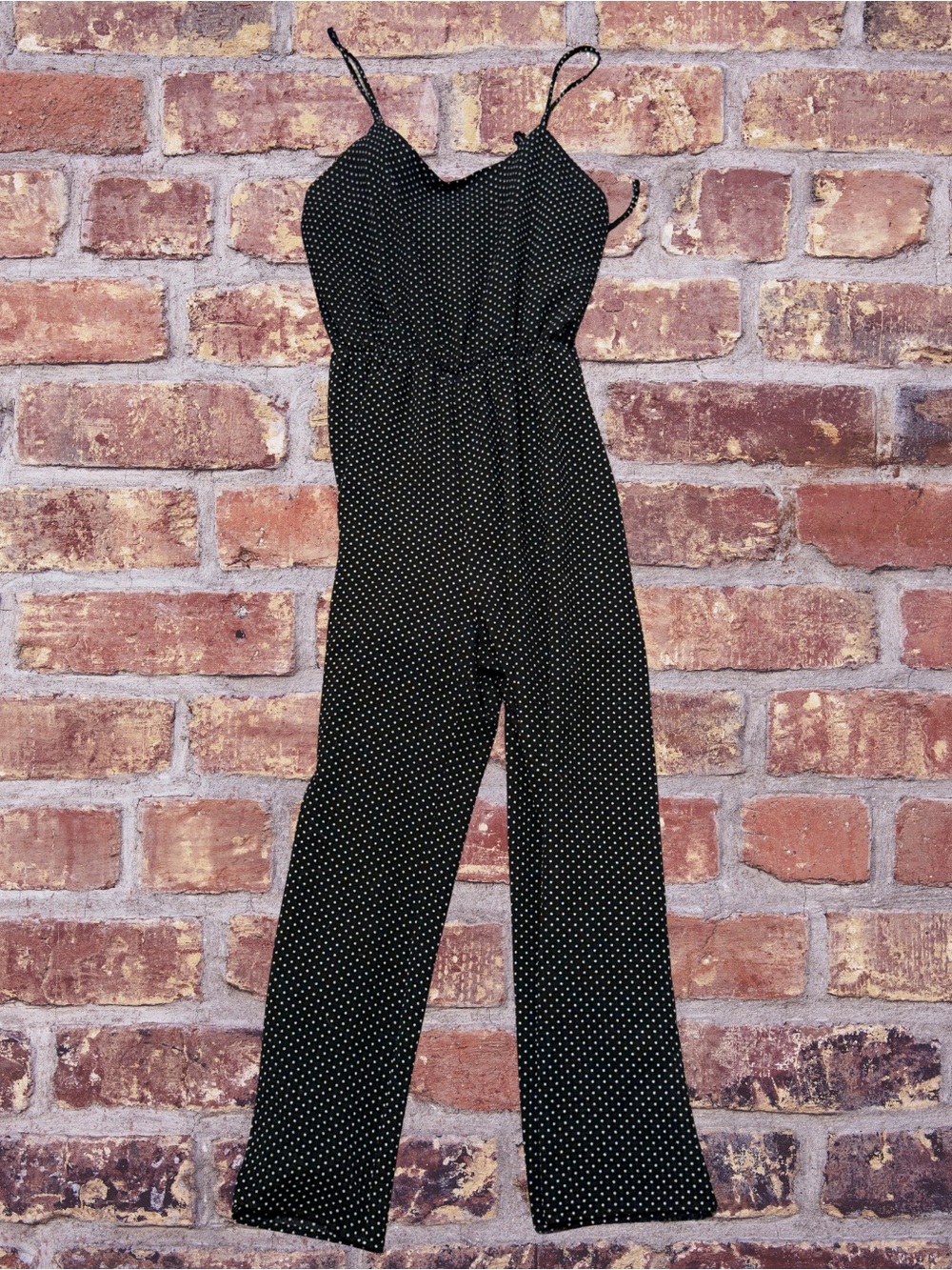 Everly Black Polka Dot Spaghetti Strap Jumpsuit